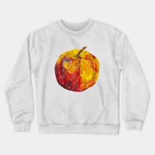 Eat me! Red apple in mixed media collage Crewneck Sweatshirt